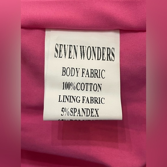 Seven Wonders Elegant Vibrant Pink Crochet Lace Pattern Dress SZ 6 - Picture 9 of 9